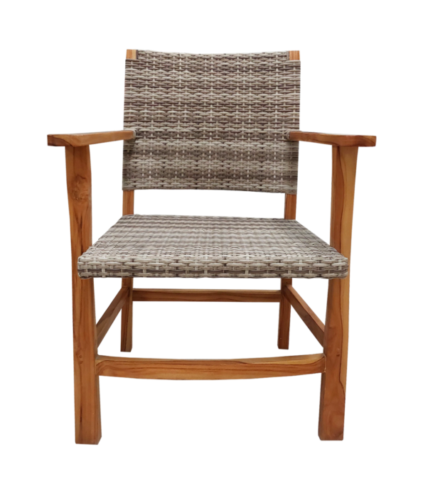 Silla Madera Rattan Simple Frente