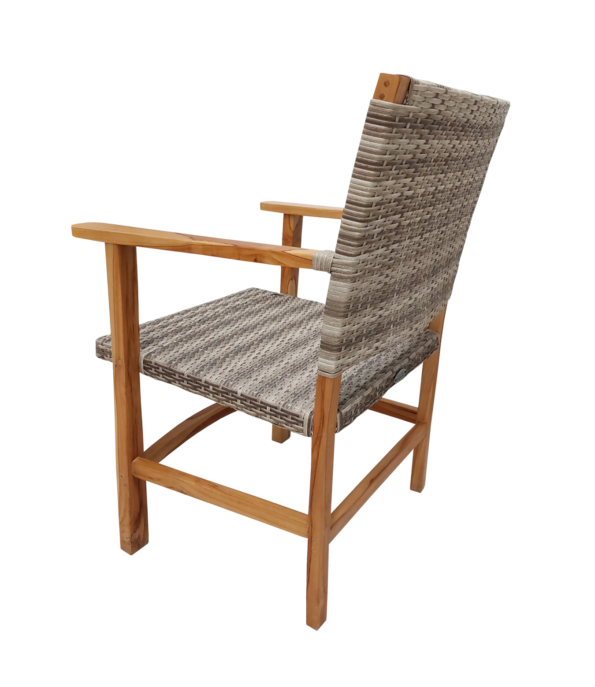 Silla Madera Rattan Simple Perspectiva 2
