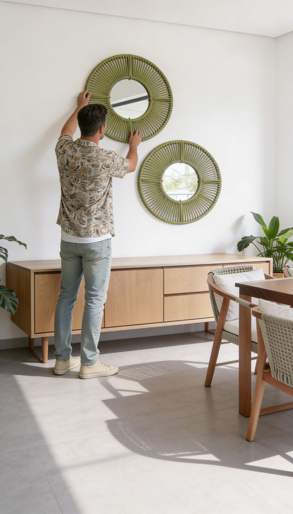 freepik__un-hombre-colocando-un-espejo-circular-verde-en-un__99541